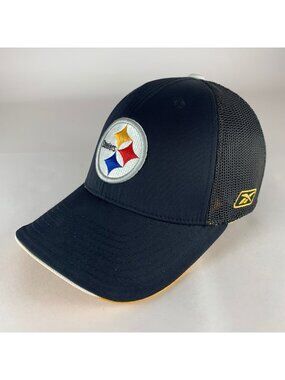 Pittsburgh Steelers NFL Black Reebok Stretch Fitted Hat